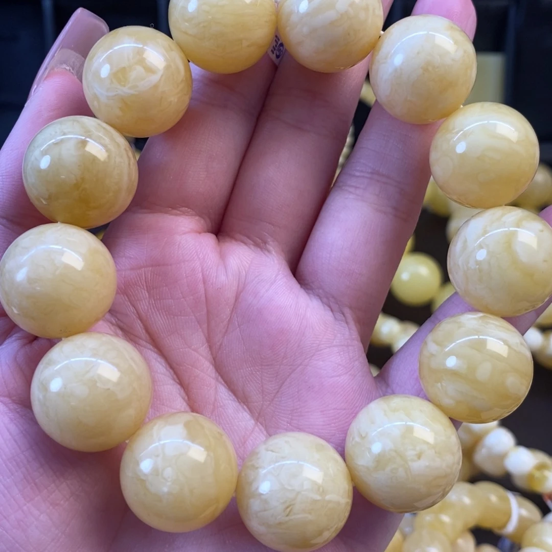 未镶嵌琥珀裸石浓蜡白花虎皮18➕