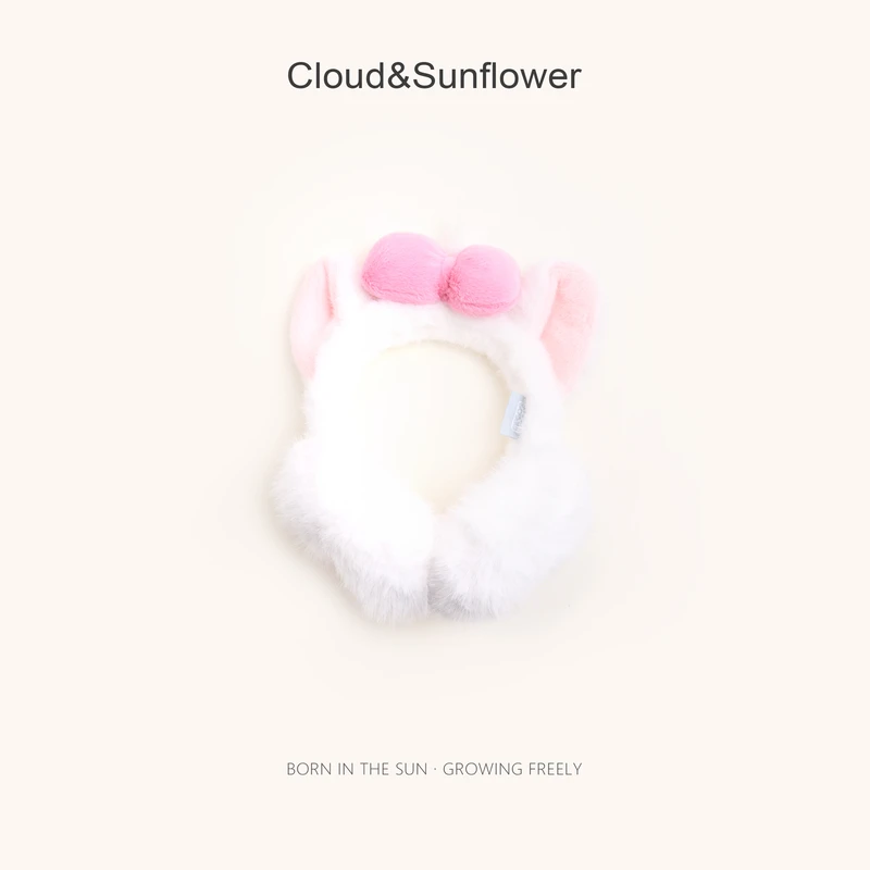 【云朵小葵】女童冬季新款毛绒粉色蝴蝶结休闲耳套20256