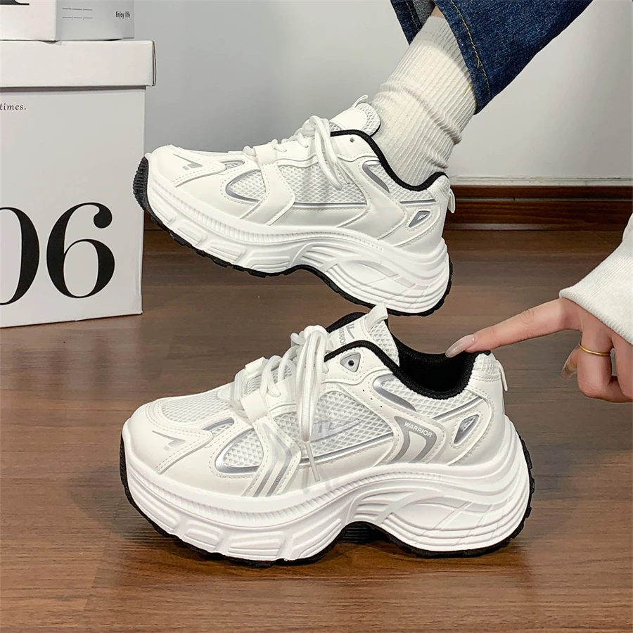 Warrior/回力时尚休闲老爹鞋新款厚底增高鞋子低帮女鞋超火轻跑鞋