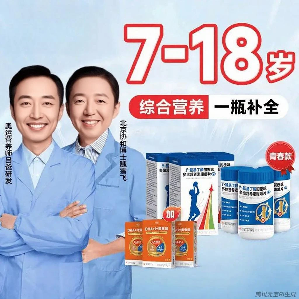 【赠DHA 叶黄素】青春款γ-氨基丁酸多维综合营养咀嚼片