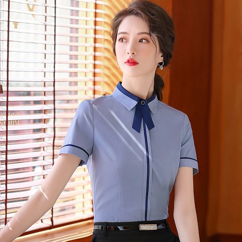 2020新款夏天白衬衫女短袖工作服正装韩版上衣职业女装短袖衬衣OL
