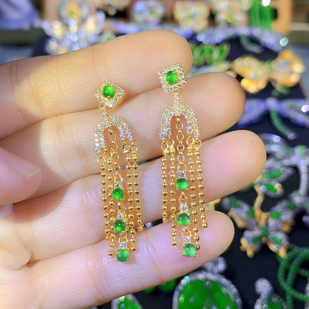 吊坠(不含链)银S925镶嵌翡翠