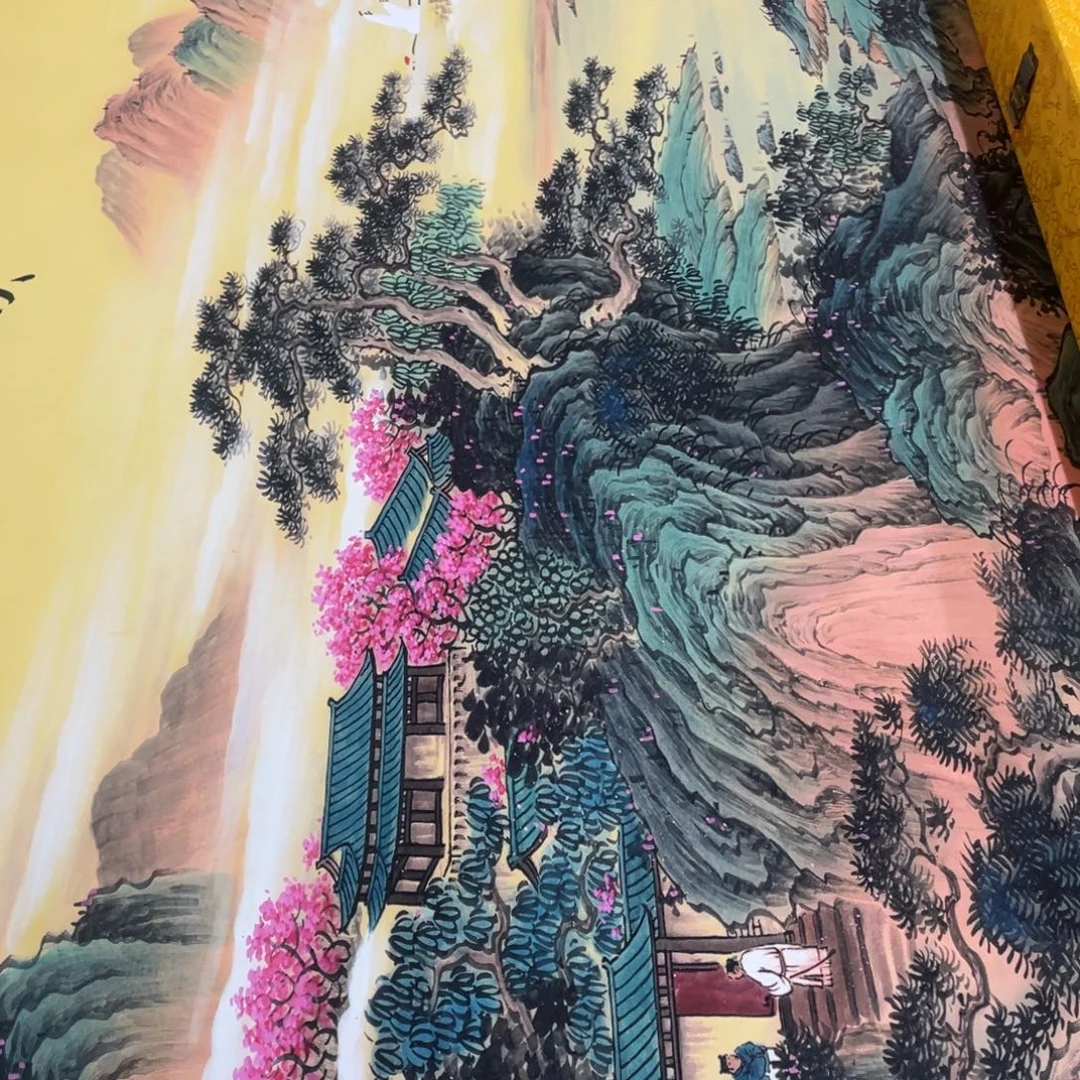 国画手绘带装裱和运险w