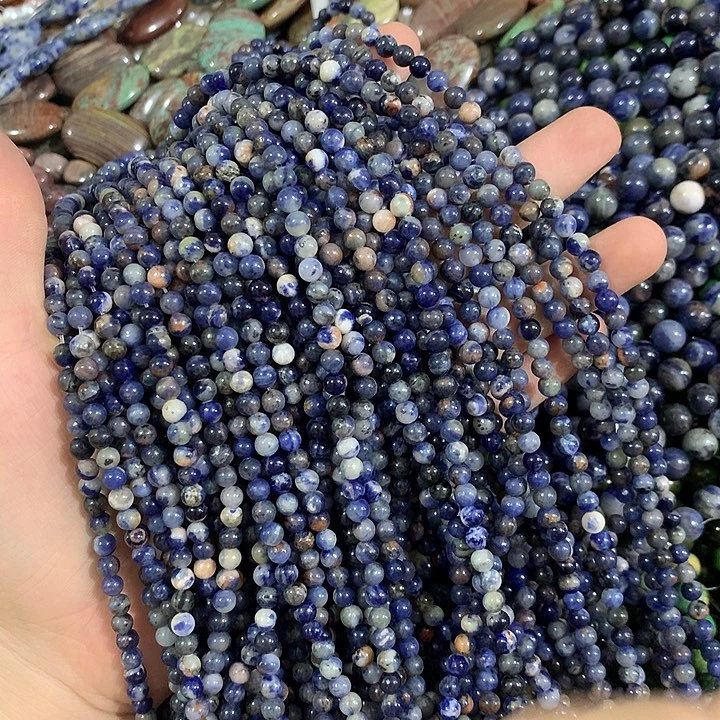 2条4mm蓝纹圆珠福利