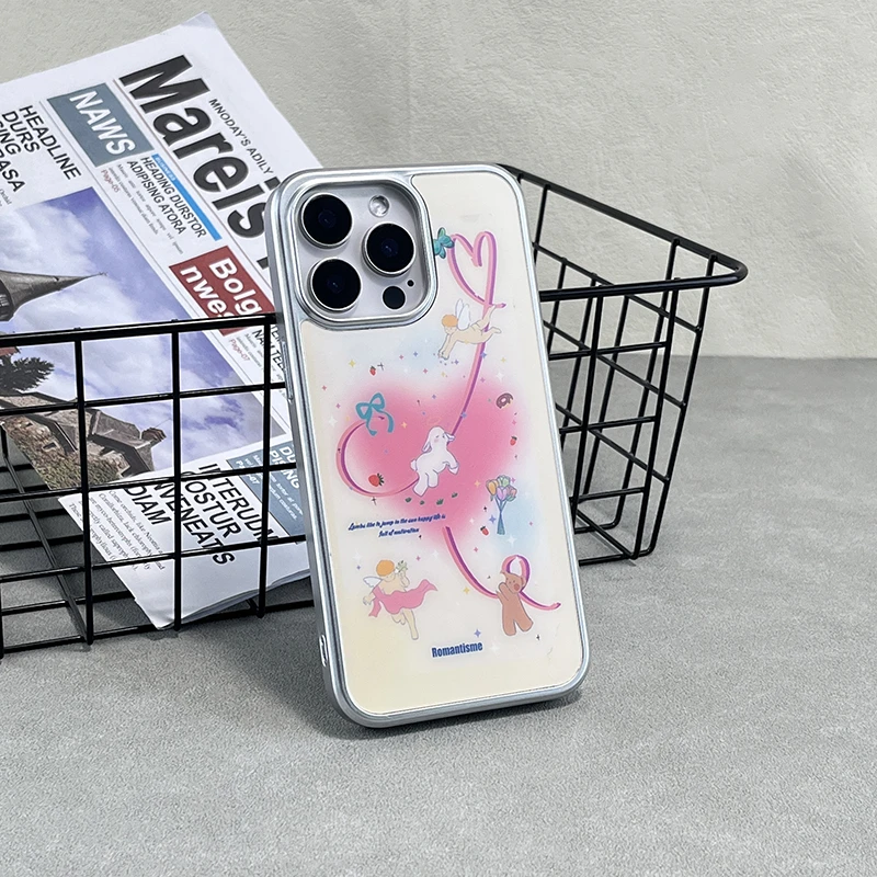 哑光肤感磨砂适用苹果15PRO16PROMAX全包ins14天使防摔手机壳