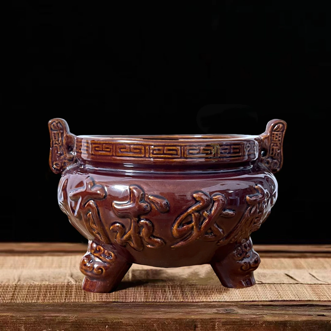 陶瓷香炉家用供奉室内插香供佛观音财神爷祠堂公司三足有求必应