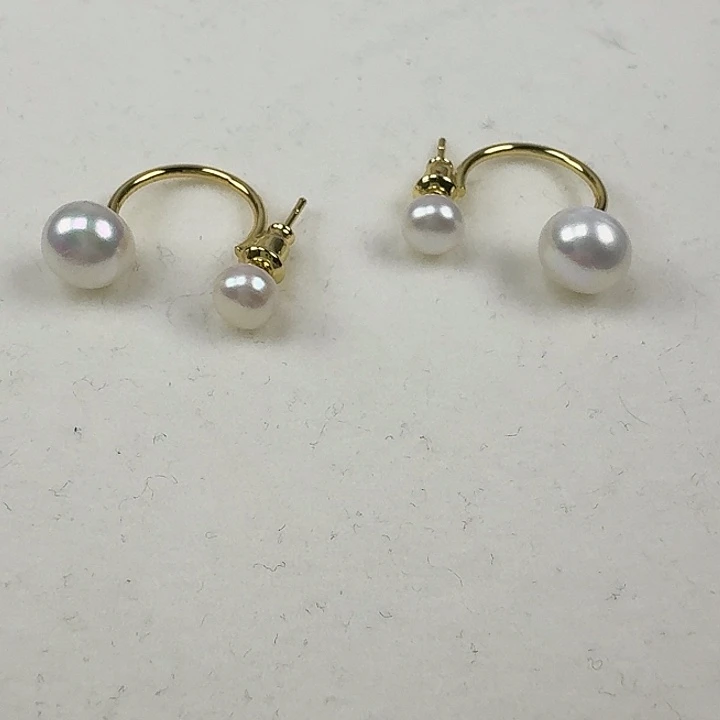 银S925镶嵌淡水珍珠耳饰