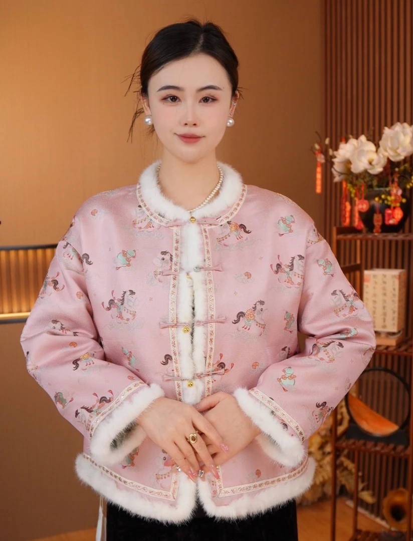 马上如意-新中式国风织金锦缎双面穿外套2025D5557-夏希广源仓