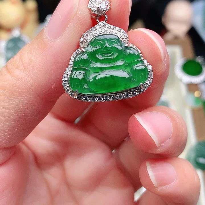 颈饰银S925镶嵌翡翠吊坠