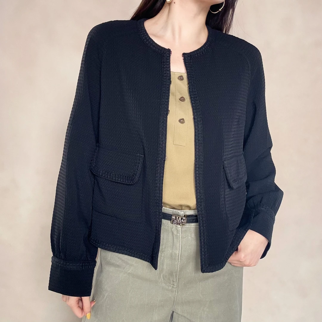 AMASS/阿玛施气质春秋简约百搭圆领小香外套5400312时尚