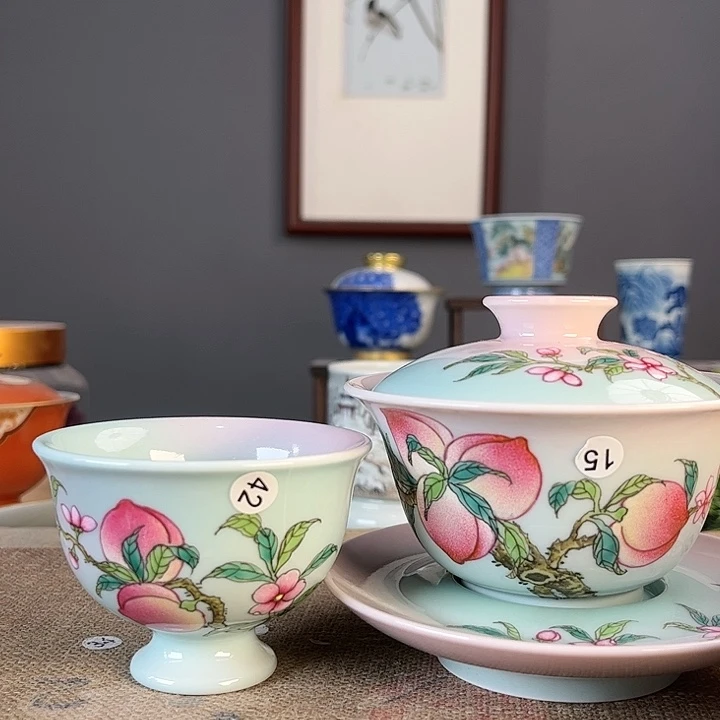 摆件兰*心景德镇陶瓷茶杯多