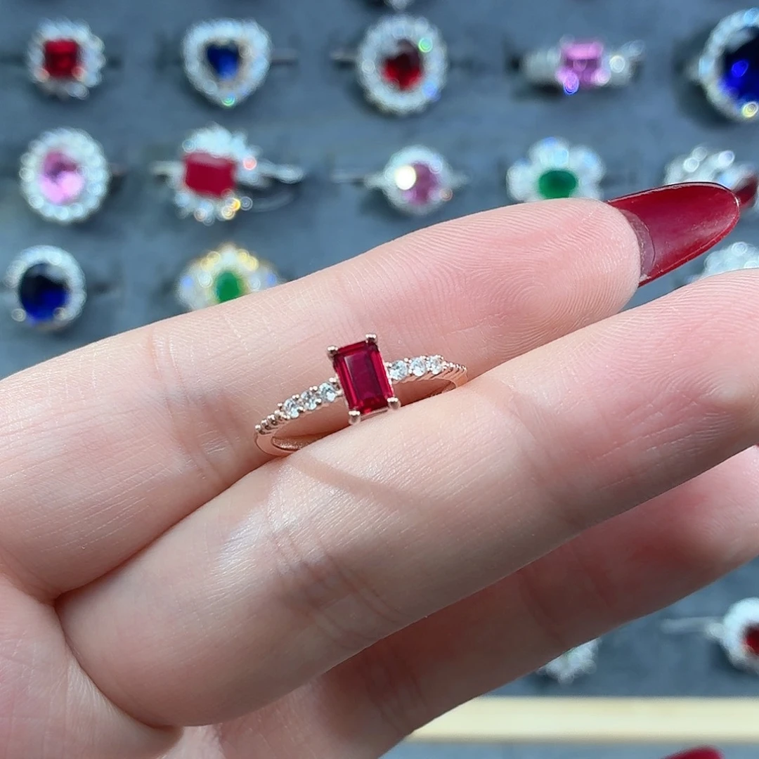 925银培育缅甸鸽血红色宝石46