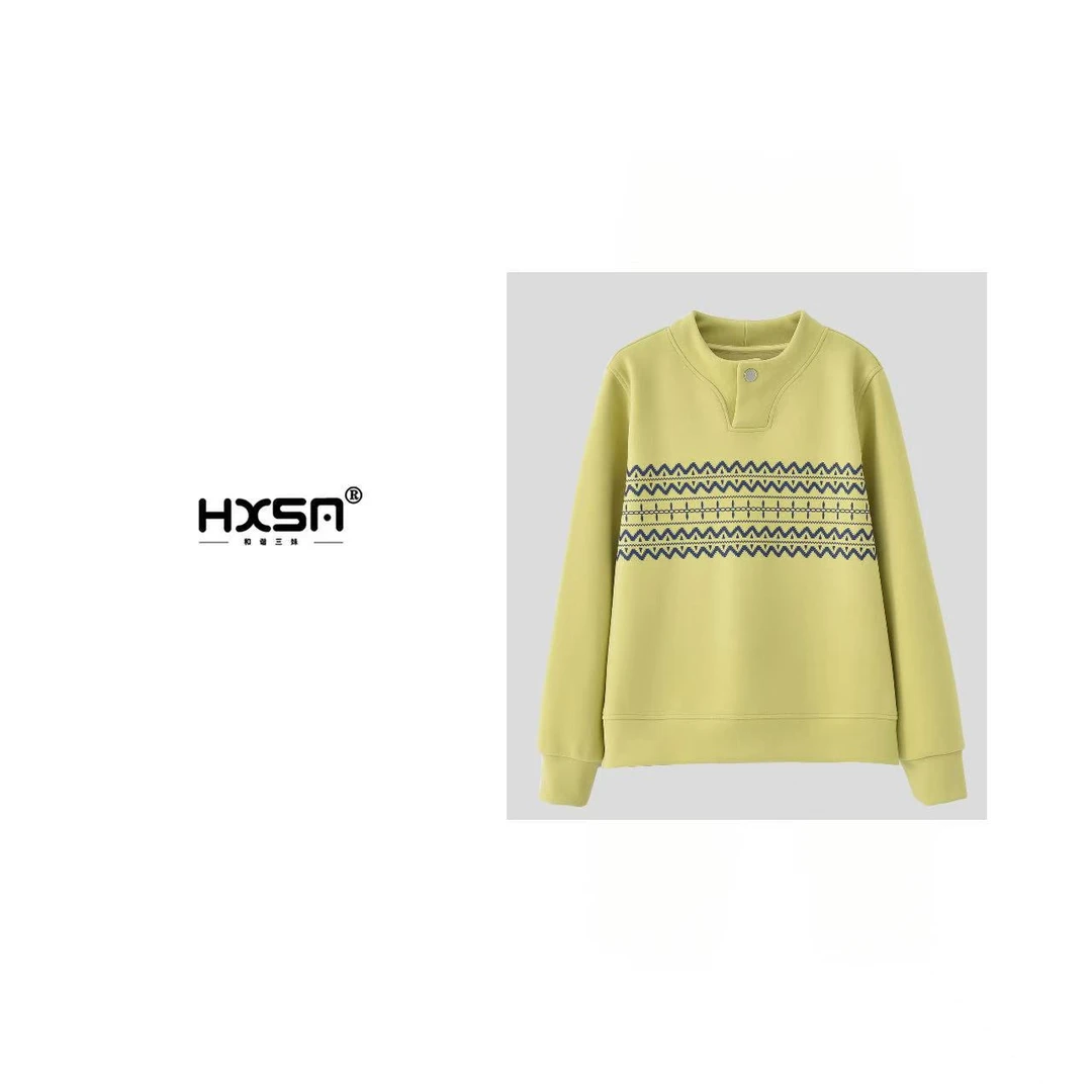 （现）HXSM「七彩印花卫衣」春民族风圆领卫衣25023