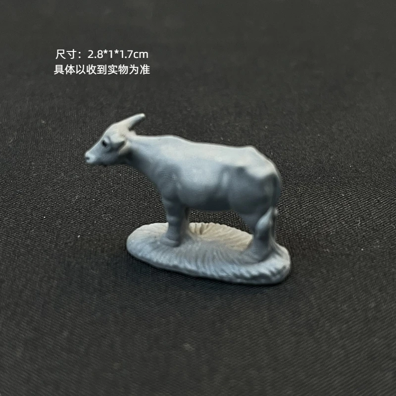 农村老家‘独角牛’复古可爱迷你树脂抬头小黑牛微景观造景怀旧摆件