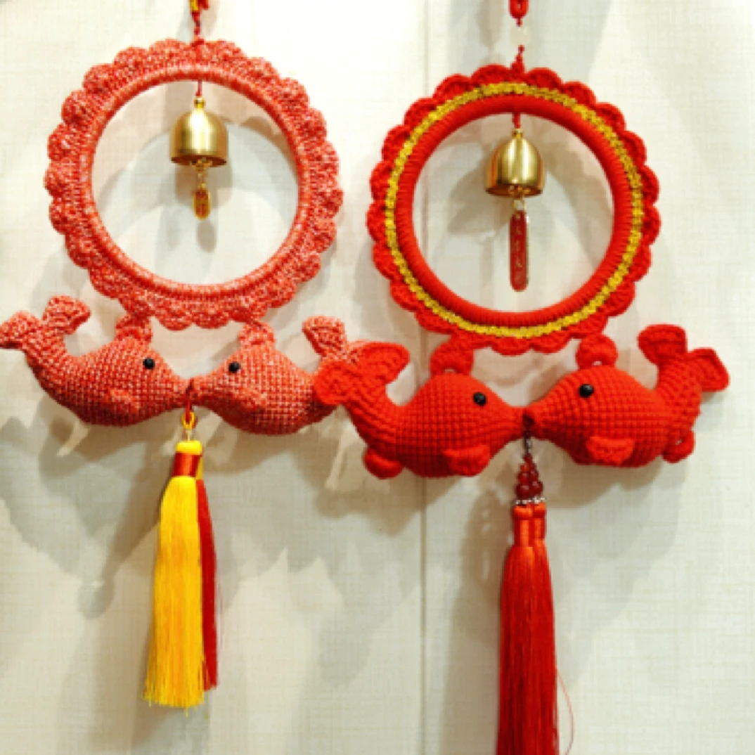 【柒行】年年有余手工钩织挂件 车挂