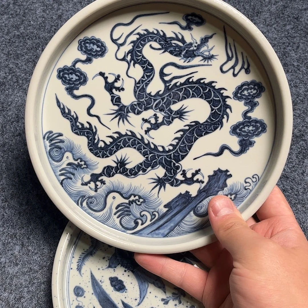 @***！元青花福利龙纹壶承