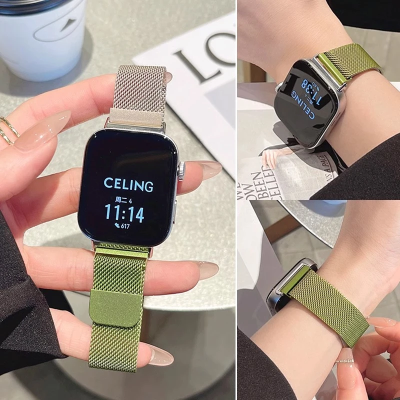 适用华为Fit3表带新款渐变色华为fit4/4pro米兰尼斯腕带夏天透气