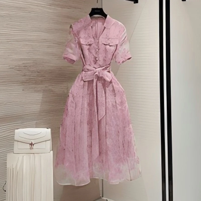 【有里布】时尚轻奢复古设计师款气质国风显瘦收腰连衣裙D1546