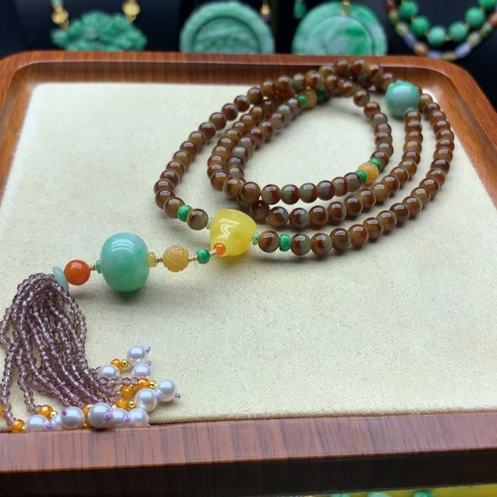 翡翠未镶嵌颈饰翡翠项链