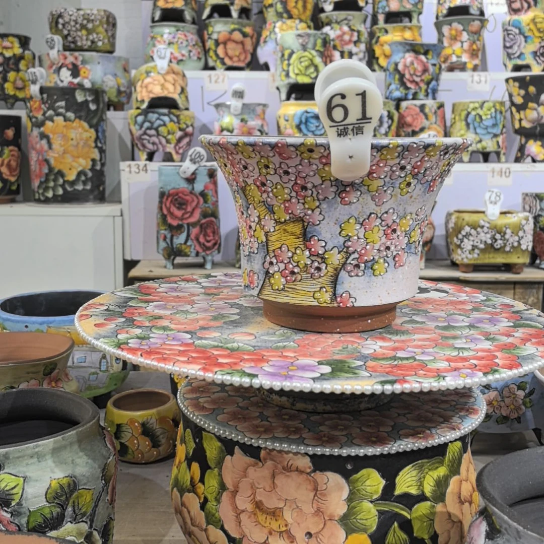 红泥花盆景德镇陶瓷