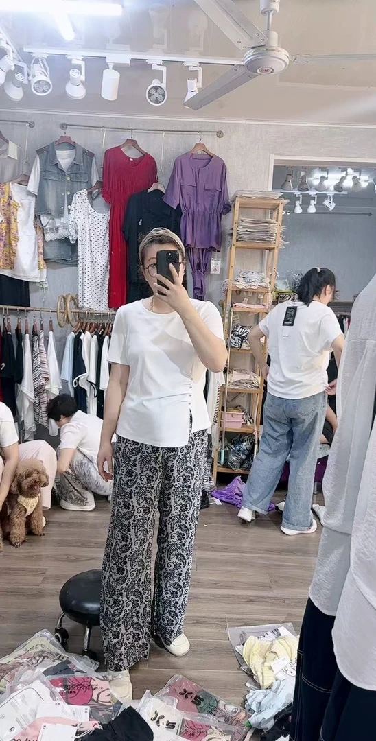 凌云定制1091窄版腰果阔腿裤