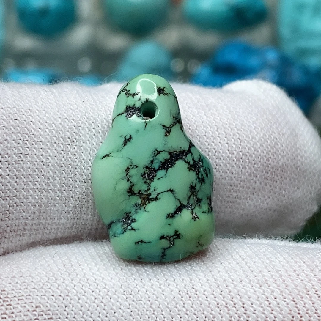 绿松石未镶嵌天然原矿地大质检抖音基地顺丰发货