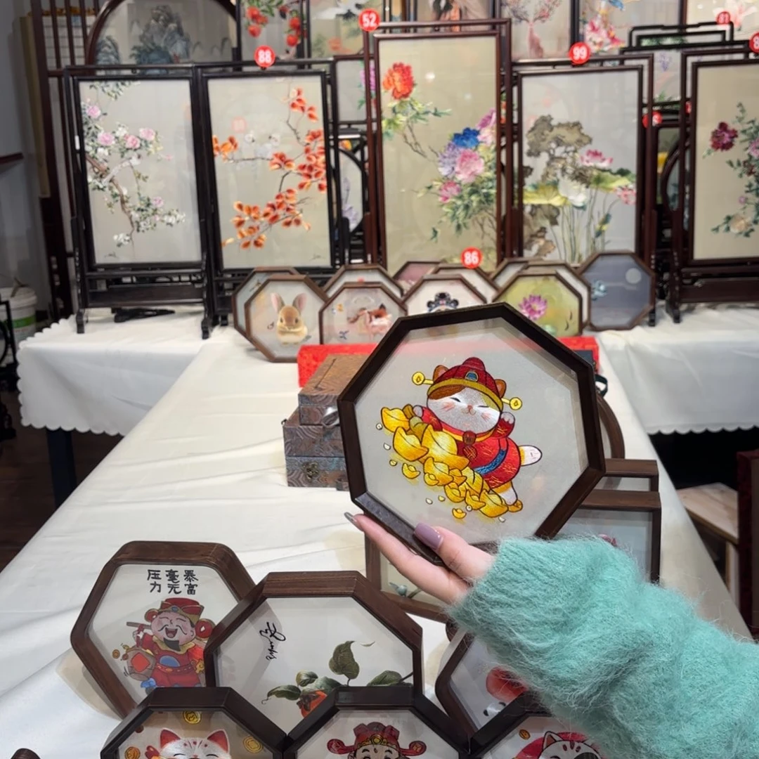 织绣纯手工非遗苏绣摆件