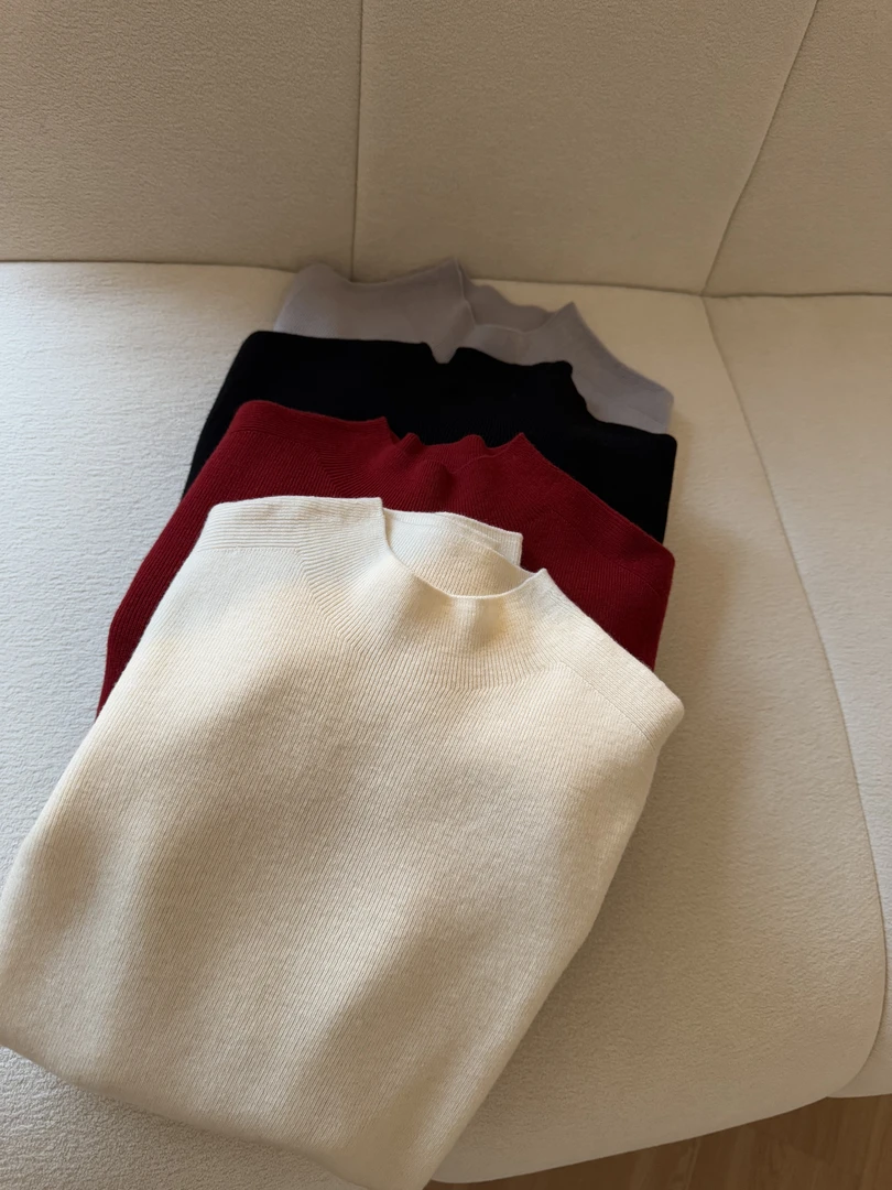 “十全十美万搭打底”（100%纯新羊毛）一线成衣加厚保暖半高领打底衫