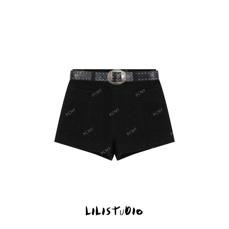 PCNY「超A短裤」不理理冬季新款小众女装高腰休闲修身辣妹A字型短裤