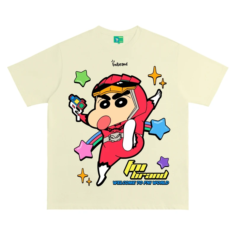 FNI主理人（蜡笔小新）男女同款t恤美式复古纯棉短袖夏上衣