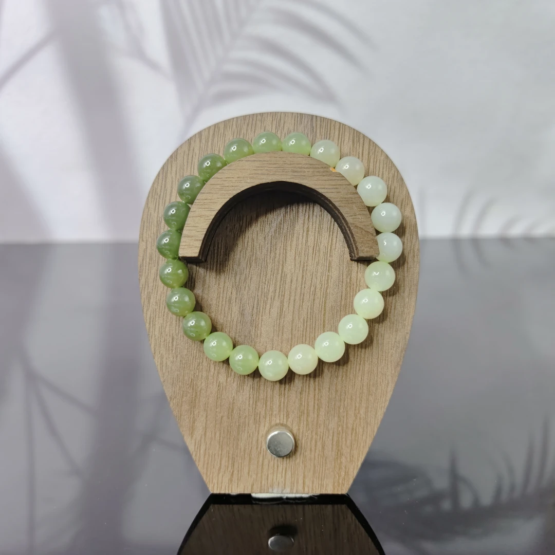 H和田玉渐变圆珠手串（卡8）0476