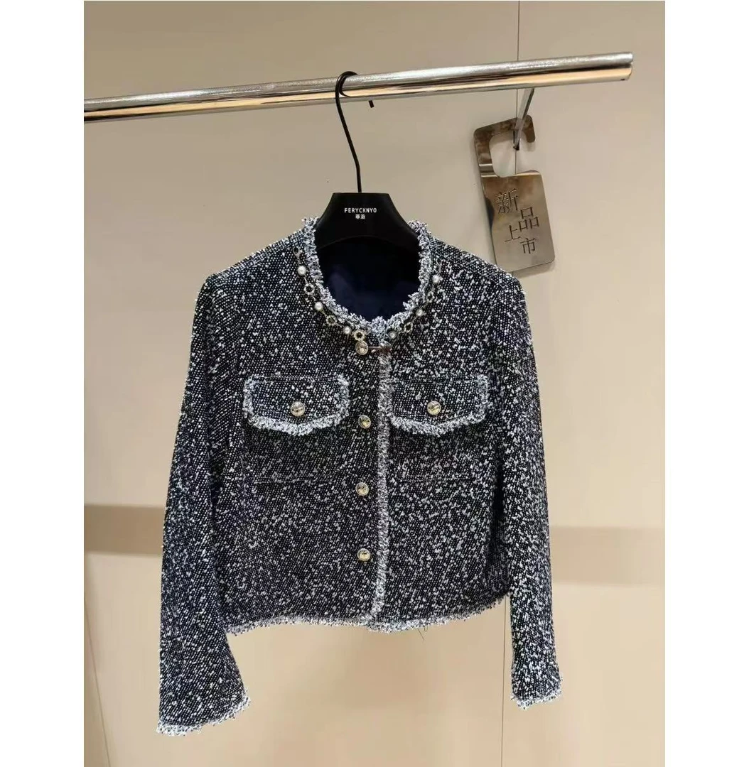 MK M胸102长54法式设计感立体肌理感小香风外套上衣 7876