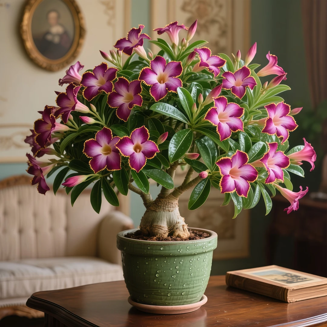 【四季开花】沙漠玫瑰盆栽室内外四季耐寒热阳台庭院易存活花卉绿植