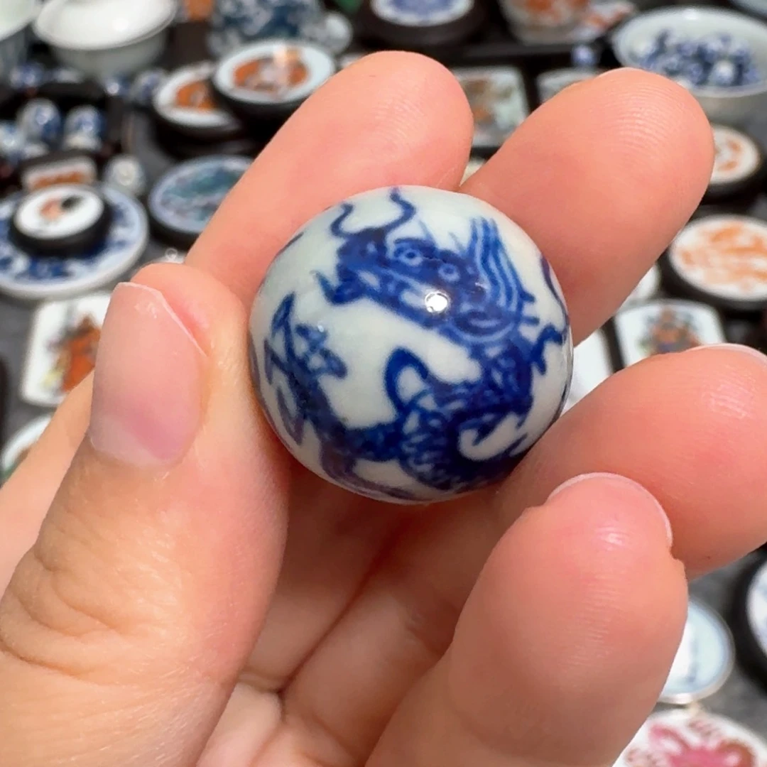 瓷片青花龙珠2.0一个