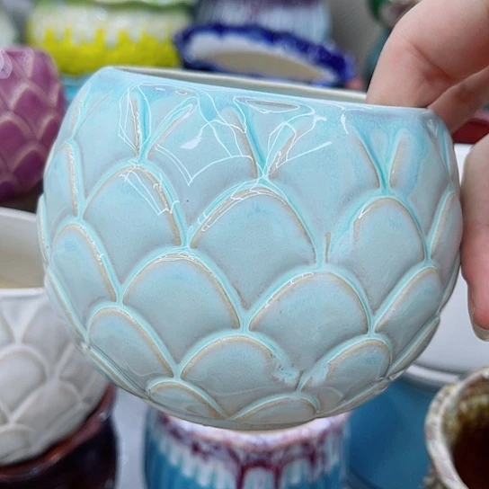 多肉绿植陶瓷花盆9.9包邮