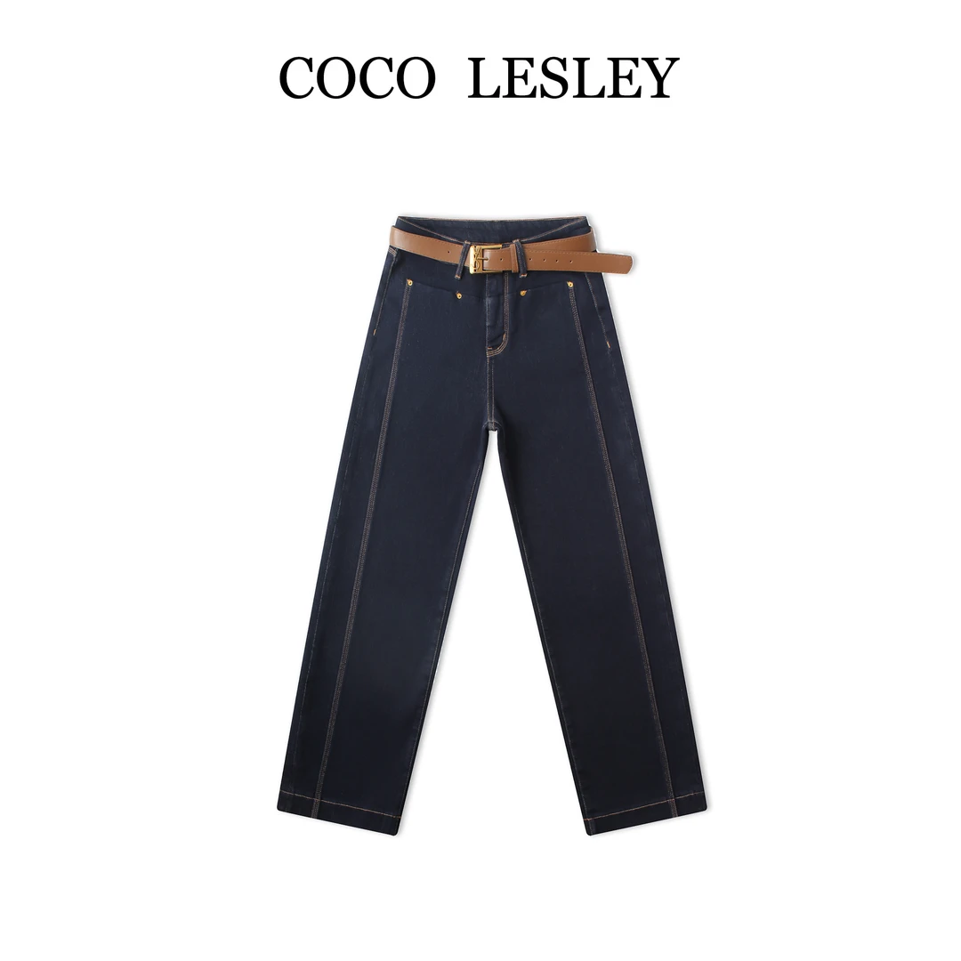 【COCO LESLEY】原生牛仔窄版阔腿裤修身气质显瘦阔腿裤LW926
