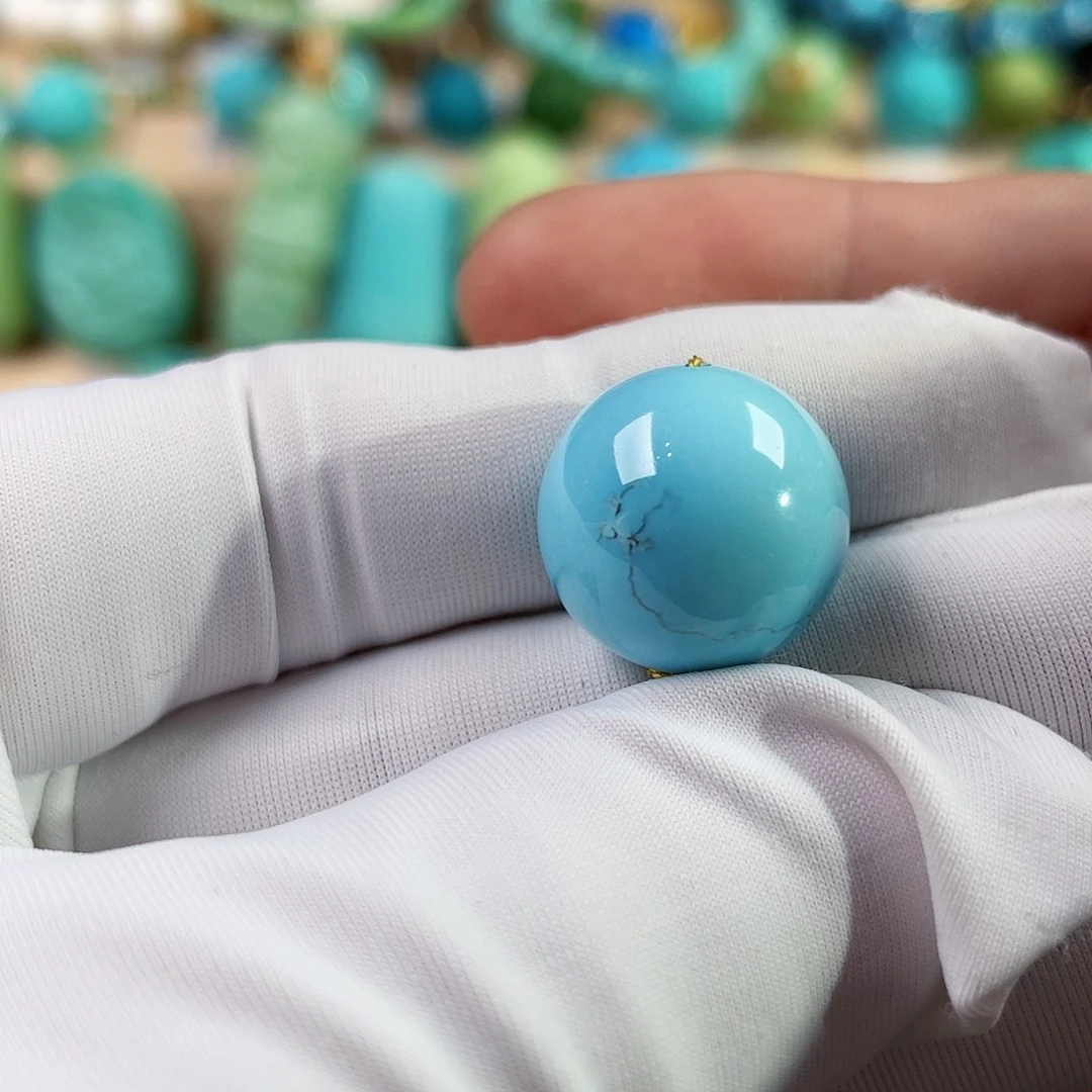 绿松石未镶嵌珠宝奇石14.8mm