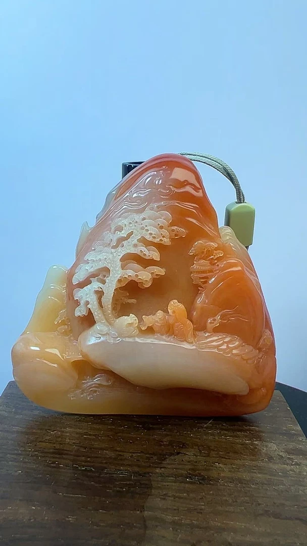 寿山石 芙蓉石 摆件 深山访友