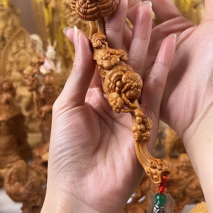 柏木（崖柏）灵芝如意16cm