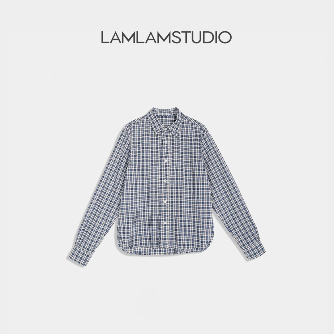 “文艺氛围”衬衫长袖时尚休闲衬衣格纹 张一琳 L251088T