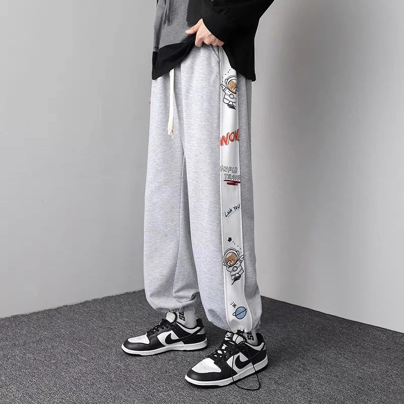 卫裤男春秋款束脚抽绳男士运动裤潮牌学生阔腿直筒百搭休闲长裤