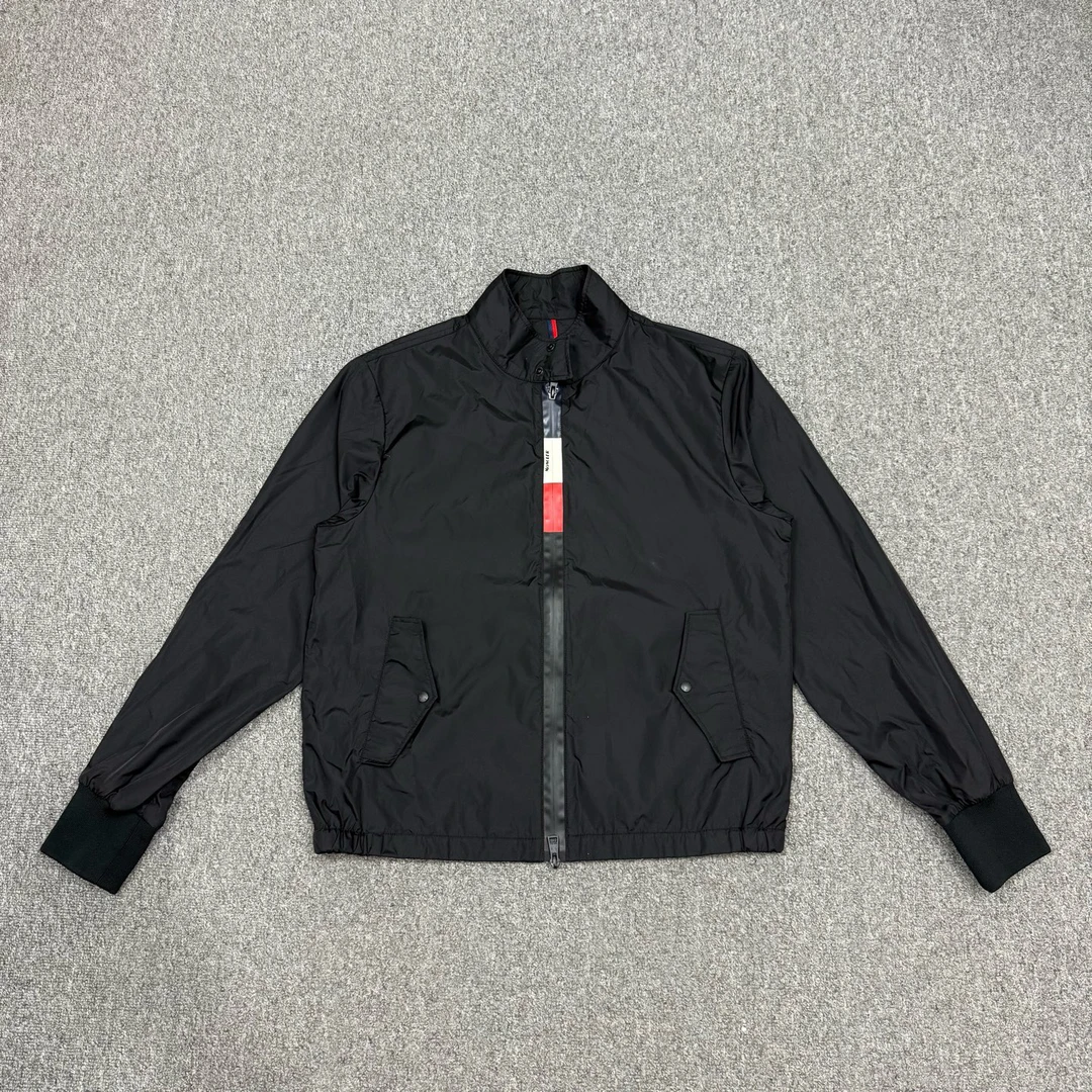 99新 MONCLER 16524913 蒙口 黑色门襟彩条拉链夹克外套 2码99新