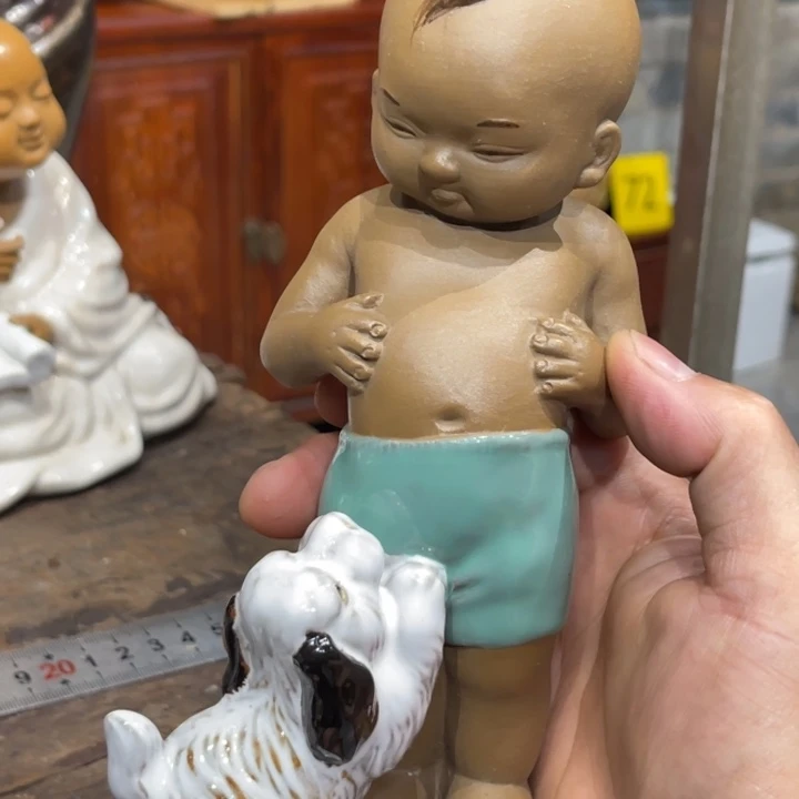 石湾公仔衬托盆景