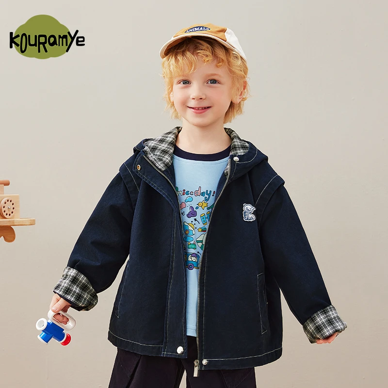 酷娃米2025年春季亲子新款洋气百搭舒适休闲连帽外套20738