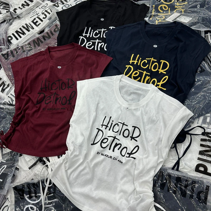 欧洲站2025夏季新款冰感印花T恤女休闲韩版小众炸街高级感女装