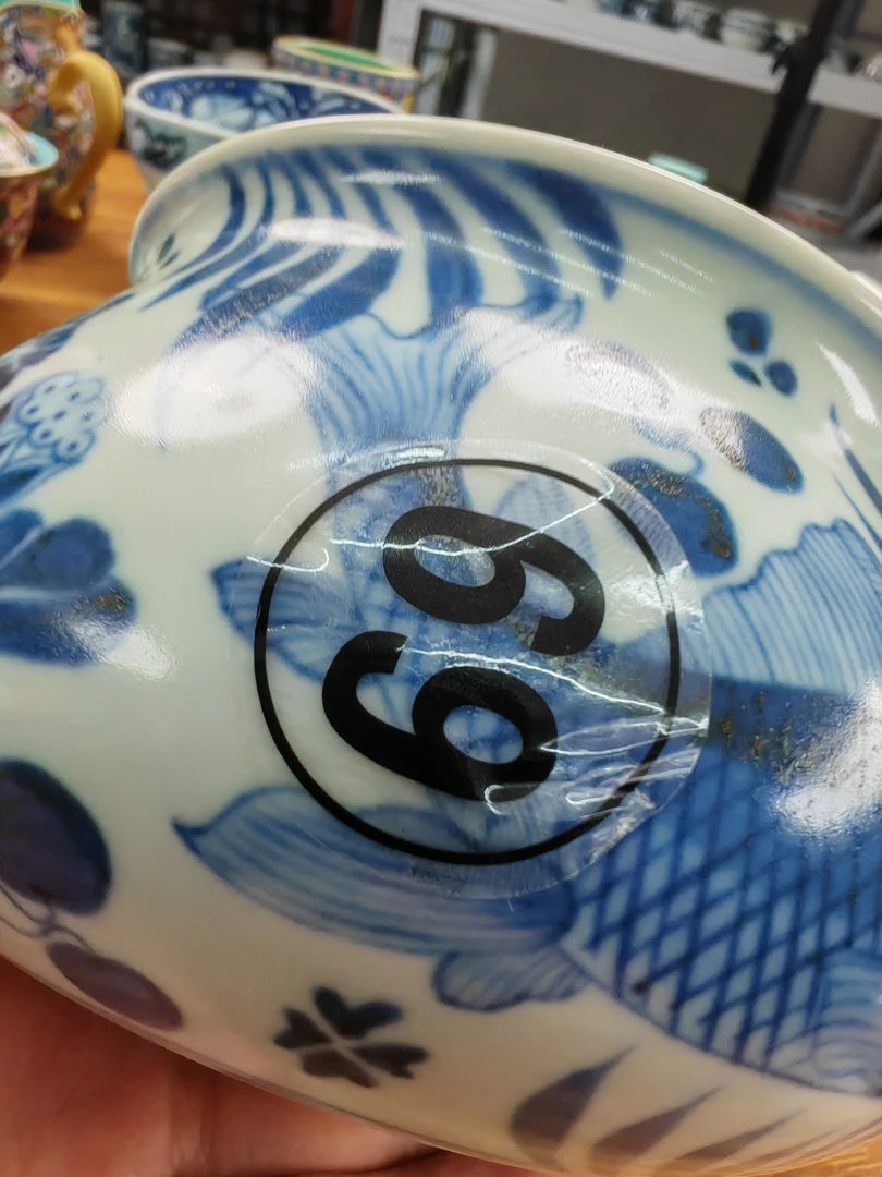 陶瓷杯子鱼澡手工手绘