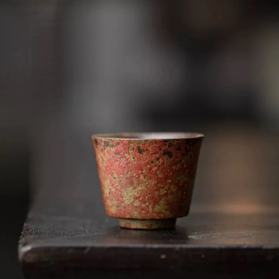 【秋兮· 老岩泥满山红赭石釉品茗杯】