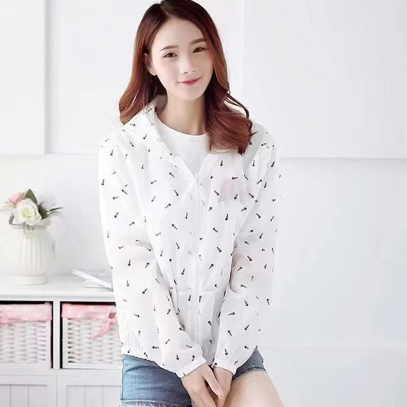 2025新品福利防晒衣夏季卡通印花女士短款防晒服薄款学生防晒外套