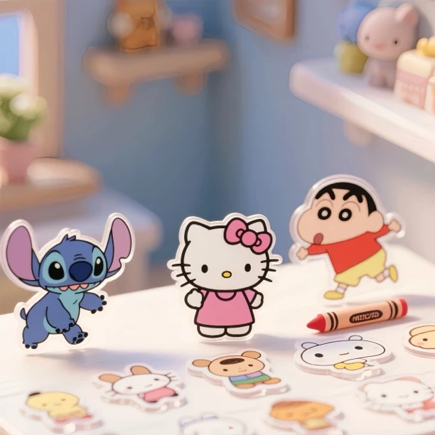 【直播间专拍】超可爱卡通亚克力片片diy冰箱贴手机链pp夹发夹随机