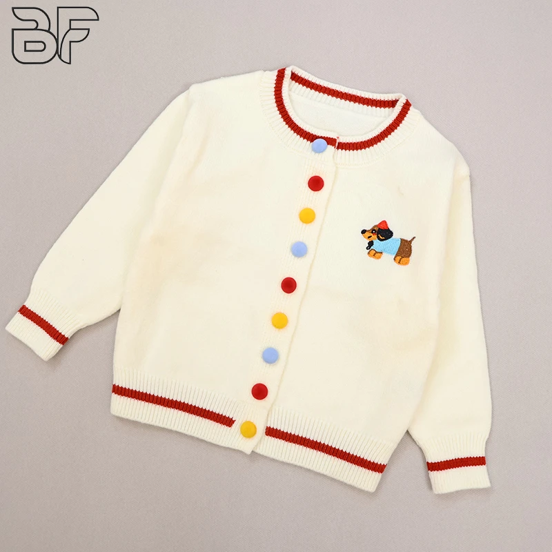 女童毛衣开衫外套秋款小狗狗针织卡通韩版休闲风上衣冬季宝宝时尚